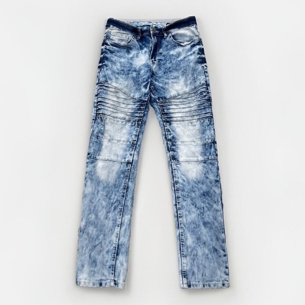 Southpole Jeans Mens 32x30 Skinny Blue Medium Acid Wash Y2k Hip Pop